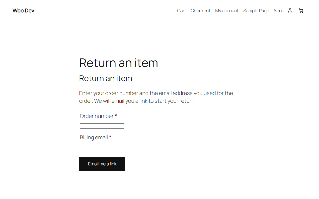 The guest portal start page