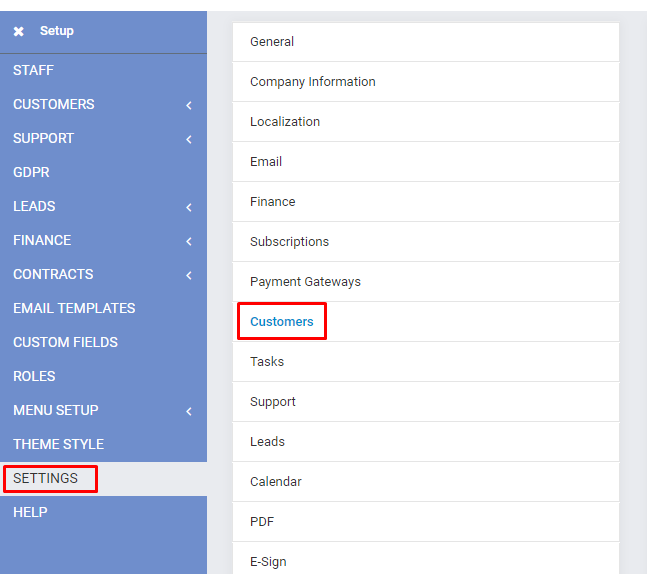Default customers theme setting