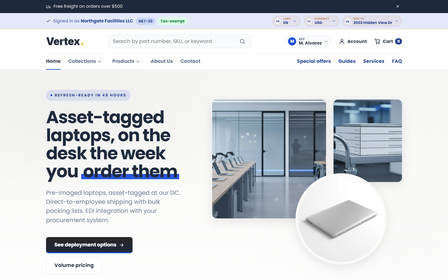 OfficeIT preset homepage (office/IT blue)