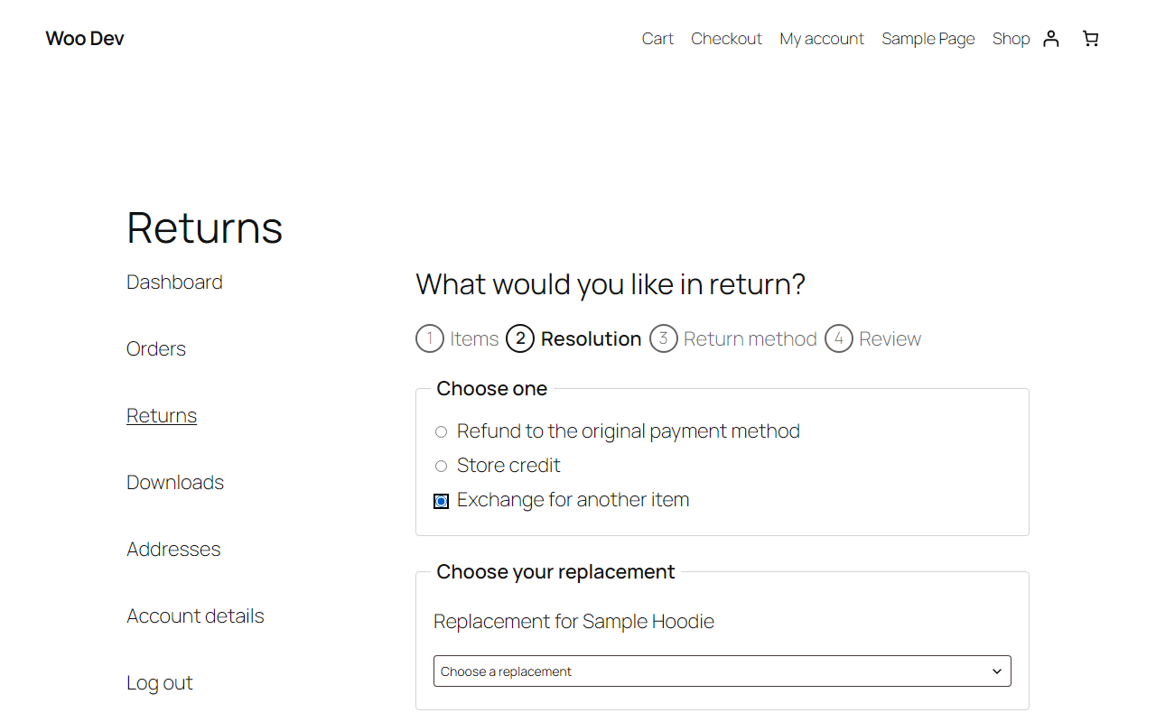 Choosing a replacement for an exchange