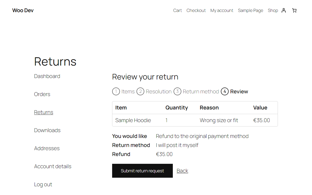 The review step