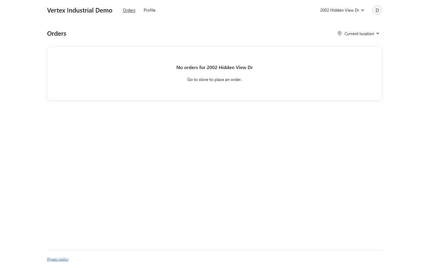 B2B customer dashboard: company, NET-30, sales rep, reorder